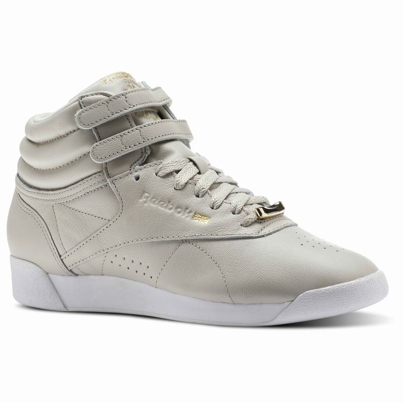 Reebok Freestyle Hi Muted Tenisky Damske - Béžové/Siva/Biele RD3126TH